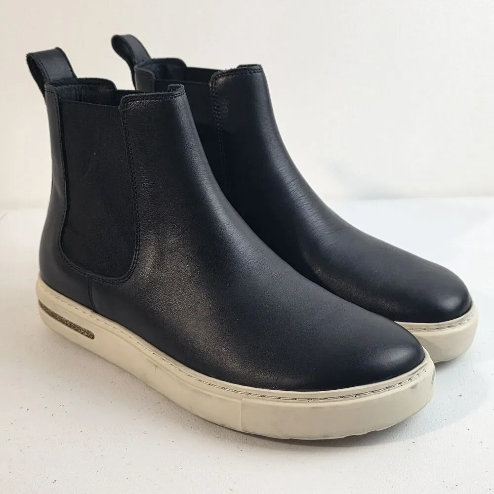 Birkenstock Women's Sz 8 EU 38 Black Leather Bend Chelsea Ankle Booties